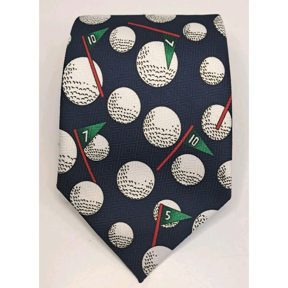Vtg Fratello Golf Tie Golf Ball Mens  59x3.75" Golfer Dad Gift Handmade In Korea